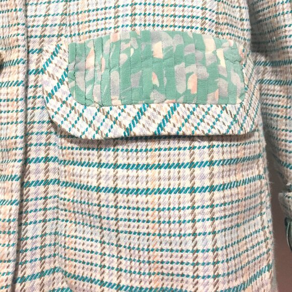 VINTAGE ADOLFO NEW YORK NEIMAN MARCUS PLAID BLAZERS SIZE S - Picture 9 of 10